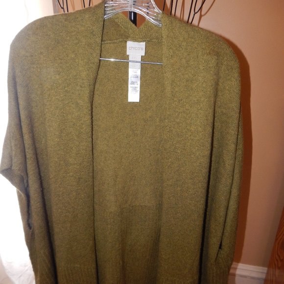 Ladies Chico's Sleeveless Cardigan - Shrug - Sweater  -- Green - OS - Picture 1 of 6